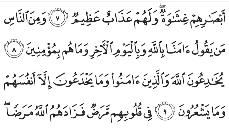 Verses from Surah Al-Baqarah for a recitation class.
